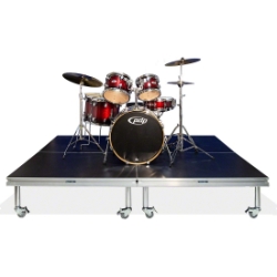 QuickLock Staging 8'x8' Mobile Drum Riser, Industrial Finish QLMDRUM8X8I 8x8, 96x96, portable stage platform, portable staging platform, stage deck, stage panel, quicklock, quicklock staging, mobile drum riser, mobile riser, drum riser, drum