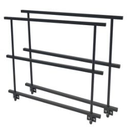 QuickLock Staging 4' Stage Guard Rail (2-pack) QLGRD4 portable stage guardrails, 4x4 guardrail, stage rail, safety rail, conductor platform rail