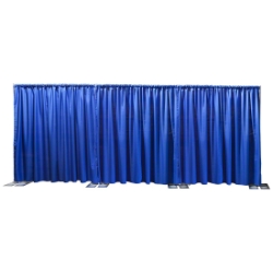Ameristage FlexDrape 18'-30' Adjustable Back Drop/Curtain Wall Kit AMFLX1830DR pipe and drape, pipes and drapes, curtain wall, background, backdrop, back drop, stanchions, crowd barrier, drape wall