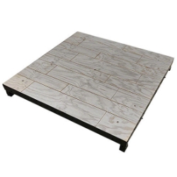 Biljax ST8100 4'x4' Square Steel Frame Stage Deck Platform, Gray Faux Hardwood Stained Plywood BJX-0106-039-14 4x4, 4 x 4, portable staging, biljax, steel frame deck, st8100