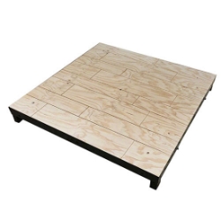 Biljax ST8100 4'x4' Square Steel Frame Stage Deck Platform, Unstained Faux Hardwood Plywood BJX-0106-039-15 4x4, 4 x 4, portable staging, biljax, steel frame deck, st8100