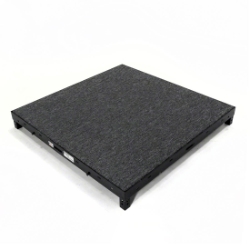 Biljax ST8100 4'x4' Square Steel Frame Stage Deck Platform, Gray Carpet Plywood BJX-0106-052-3 4x4, 4 x 4, portable staging, biljax, steel frame deck, st8100