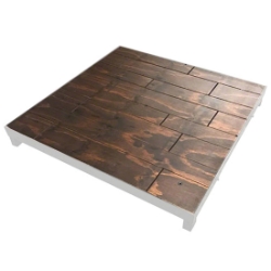Biljax ST8100 4'x4' Stage Deck Replacement Top, Pecan Faux Hardwood Stained Plywood BJX-0191-0350-01 4x4, 4 x 4, portable staging, biljax, steel frame deck, st8100, replacement part