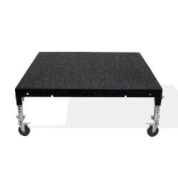 Biljax ST8100 4'x4' Mobile Stage Unit, Gray Carpet BJX-MST4X4-CPT 4x4, 4 x 4, fast, pro, elite, 16 square feet stage