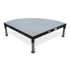 Biljax ST8100 4' Quarter-Round Portable Stage Unit, Gray Stained Plywood BJX-ST4QR-GSP 4 foot quarter round, quarter round stage, 45 degree circle stage, 4x4, 4 x 4, fast, pro, elite