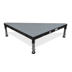 Biljax ST8100 4' Right Triangle Portable Stage Unit, Gray Carpet BJX-ST4T-CPT 4 foot triangle, triangular stage, triangle stage, 45 degree stage, 4x4, 4 x 4, fast, pro, elite