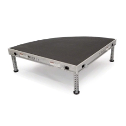 Biljax AS2100 4' Quarter Round Portable Stage Unit, Black Poly BJX-AS4QR 4x4, 4 x 4, fast, pro, elite, quarter round stage, quarter round, 4 foot quarter round, 12 square feet