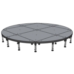 Biljax ST8100 11.3' Round Portable Stage Kit BJX-ST-11R 11 foot round, 11' round, 11' round stage, 11 foot round stage, fast, pro, elite, 100.29 square feet stage, 100 square feet stage