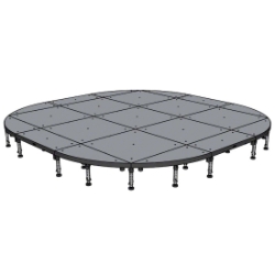 Biljax ST8100 15.3' Rounded Square Portable Stage Kit BJX-ST-15R 15 foot round, 15' round, 15' round stage, 15 foot round stage, fast, pro, elite