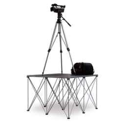 IntelliStage Lightweight 4'x4' Folding Camera Riser (Ground Shippable) ISF1CAMERA 4x4, 48x48 modular stage, camera riser, camera platform, spider pod, spiderpod, tripod system