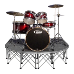 IntelliStage Lightweight 6'x6' Rounded Front Drum Riser ISDRUM36R 6x6, 6 x 6, 36 square feet, small stage, modular stage panel, drum platform