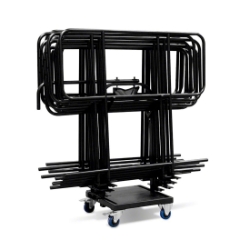 IntelliStage Guard Rail and Ramp Frame Trolley ISTROLLEY-GR stage storage, stage case, road case, storage cart, rolling cart, stage dolly, transport, road cart