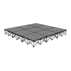 IntelliStage Lightweight 12'x12' Portable Stage System (4' Units) ISTAGE1212 12x12, 12 x 12, 144 square feet, small stage, portable staging, portable stage, stage unit, stage kit, intellistage, lightweight