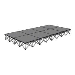 IntelliStage Lightweight 8'x16' Portable Stage System ISTAGE816 portable staging, 8x16, 16 x 8, 8 x 16, 16x8, lightweight, stage, modular, 4x4