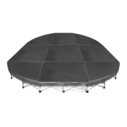 IntelliStage Lightweight 12' Rounded Corner Portable Stage System (4' Units) SDR12 12 foot round, round stage, 12x8, 12x16, 12x24, 12x32, 113 square feet, small stage, quarter round, SDR128, SDR1216, SDR1224, SDR1232