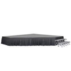 TotalPackage™ 12'x12' Lightweight Corner Stage Kit TPLC1212 corner stage, corner, 12x12, 12x12x8, 12x12x16, 12x12x24, 12x12x32, triangle stage, folding stage, cart, storage, total package, stagedrop portable stage package