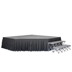 TotalPackage™ 8'x8' Lightweight Corner Stage Kit TPLC88 corner stage, corner, 8x8, 8x8x8, 8x8x16, 8x8x24, 8x8x32, triangle stage, folding stage, cart, storage, total package, stagedrop portable stage package