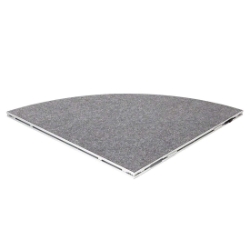 IntelliStage Lightweight 4' Quarter Round Stage Platform ISQRPC4-ISQRPT4-ISQRPI4 rounded platform, circle platform, rounded corners