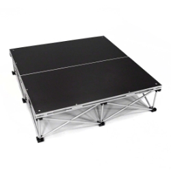 IntelliStage Lightweight 4'x4' Folding Portable Stage Unit ISTAGE44F 4x4, 48x48 modular stage, camera riser, camera platform, spider pod, spiderpod, tripod system