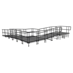 Universal 90-Degree Turn ADA Wheelchair Ramp with Landing for 24