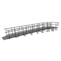 Universal Straight ADA Wheelchair Ramp with Landing for 24