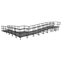 Universal 90-Degree Turn ADA Wheelchair Ramp with Landing for 32