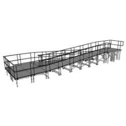 Universal Switchback ADA Wheelchair Ramp with Landing for 48