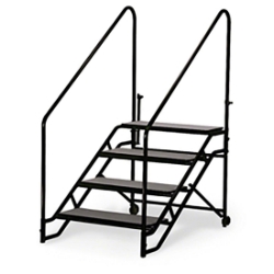 Midwest Folding 4-Step Fixed Stairs with Handrails for 40