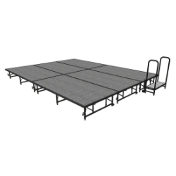 Midwest Folding TransFold 12'x16' Dual-Height Stage with Step, 16