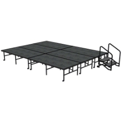 Midwest Folding TransFold 12'x16' Dual-Height Stage with Step, 24