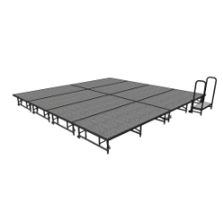 Midwest Folding TransFold 16'x16' Dual-Height Stage with Step, 16