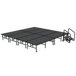 Midwest Folding TransFold 16'x16' Dual-Height Stage with Step, 24