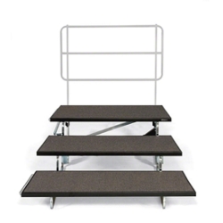 Midwest Folding TFSR72 3-Tier TransFold Reverse Tapered Standing Choral Riser, 72