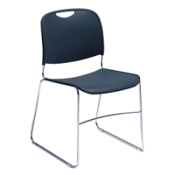 National Public Seating 8505 Ultra-Compact Plastic Stack Chair, Navy Blue NPS-8505 stacking chairs, 8500 series, tablet arm, chair book basket