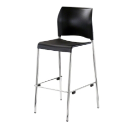 National Public Seating 8810B Cafetorium Bar Stool, Plastic Seat, Black NPS-8810B-11-10 nps, barstool, cafe stool, stacking bar chair, 8800 series cafe stool