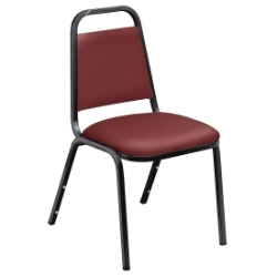 National Public Seating 9108-B Vinyl Upholstered Stack Chair, Burgundy NPS-9108-B 9100 series, vinyl upholstered padded stacking chair