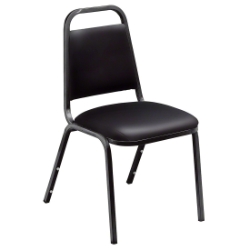 National Public Seating 9110-B Vinyl Upholstered Stack Chair, Panther Black NPS-9110-B 9100 series, vinyl upholstered padded stacking chair
