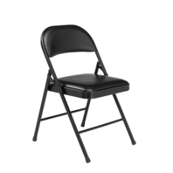 Basics by NPS 950 Vinyl Padded Steel Folding Chair, Black (4-pack) NPS-950 folding chairs, 900 series, nps commercialine