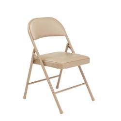 Basics by NPS 951 Vinyl Padded Steel Folding Chair, Beige (4-pack) NPS-951 folding chairs, 900 series, 950 series, nps
