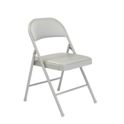 Basics by NPS 952 Vinyl Padded Steel Folding Chair, Grey (4-pack) NPS-952 folding chairs, 900 series, nps