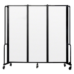 National Public Seating Portable Room Divider, 6' Wide, Clear Acrylic NPS-RDB6-3CA plexiglass room divider, room dividers, facade, temporary wall, moveable wall, portable wall, portable divider