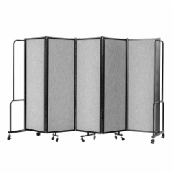 National Public Seating Portable Room Divider, 10' Wide, Grey Fabric NPS-RDB6-5PT02 room dividers, facade, temporary wall, moveable wall, portable wall, portable divider