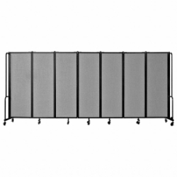 National Public Seating Portable Room Divider, 13.5' Wide, Grey Fabric NPS-RDB6-7PT02 room dividers, facade, temporary wall, moveable wall, portable wall, portable divider
