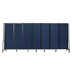 National Public Seating Portable Room Divider, 13.5' Wide, Blue Fabric NPS-RDB6-7PT04 room dividers, facade, temporary wall, moveable wall, portable wall, portable divider