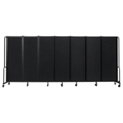 National Public Seating Portable Room Divider, 13.5' Wide, Black Fabric NPS-RDB6-7PT10 plexiglass room dividers, facade, temporary wall, moveable wall, portable wall, portable divider