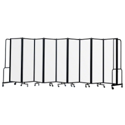 National Public Seating Portable Room Divider, 17.5' Wide, Clear Acrylic NPS-RDB6-9CA room dividers, facade, temporary wall, moveable wall, portable wall, portable divider