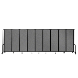 National Public Seating Portable Room Divider, 17.5' Wide, Grey Fabric NPS-RDB6-9PT02 room dividers, facade, temporary wall, moveable wall, portable wall, portable divider