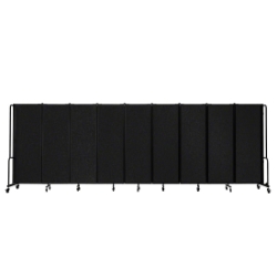 National Public Seating Portable Room Divider, 17.5' Wide, Black Fabric NPS-RDB6-9PT10 room dividers, facade, temporary wall, moveable wall, portable wall, portable divider