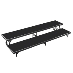 National Public Seating RS2LP 2-Level 8' Straight Standing Choral Riser, Polydeck  NPS-RS2LP choral risers, band risers, school risers, straight risers, choir stage risers, standing riser, 2 tier, 2 level