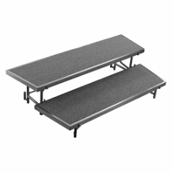 National Public Seating RT2LC 2-Level Tapered Standing Choral Riser, Carpet NPS-RT2LC choral risers, band risers, school risers, tapered risers, choir stage risers, standing riser, 2 tier, 2 level